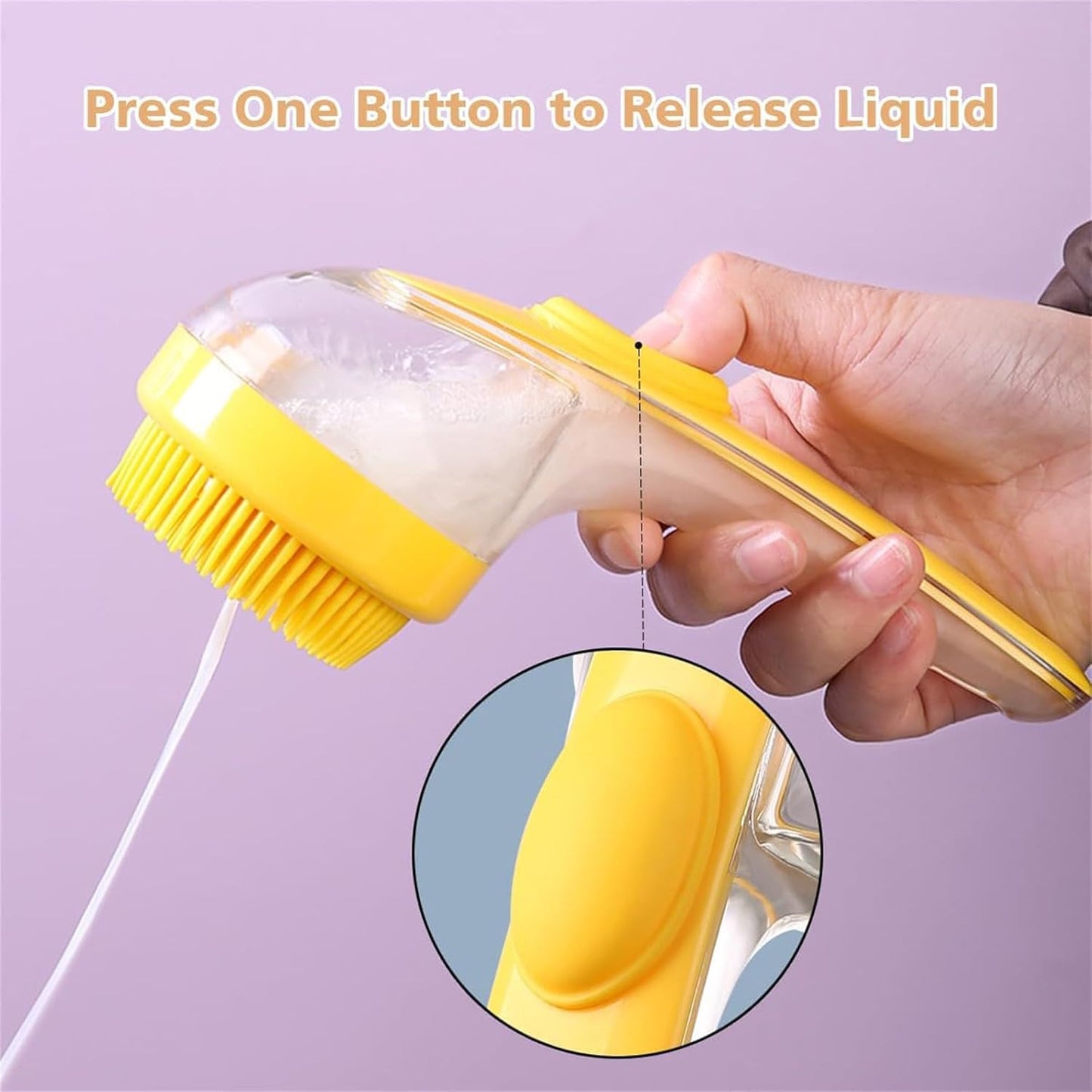 Grooming Brush with Built-In Soap Dispenser