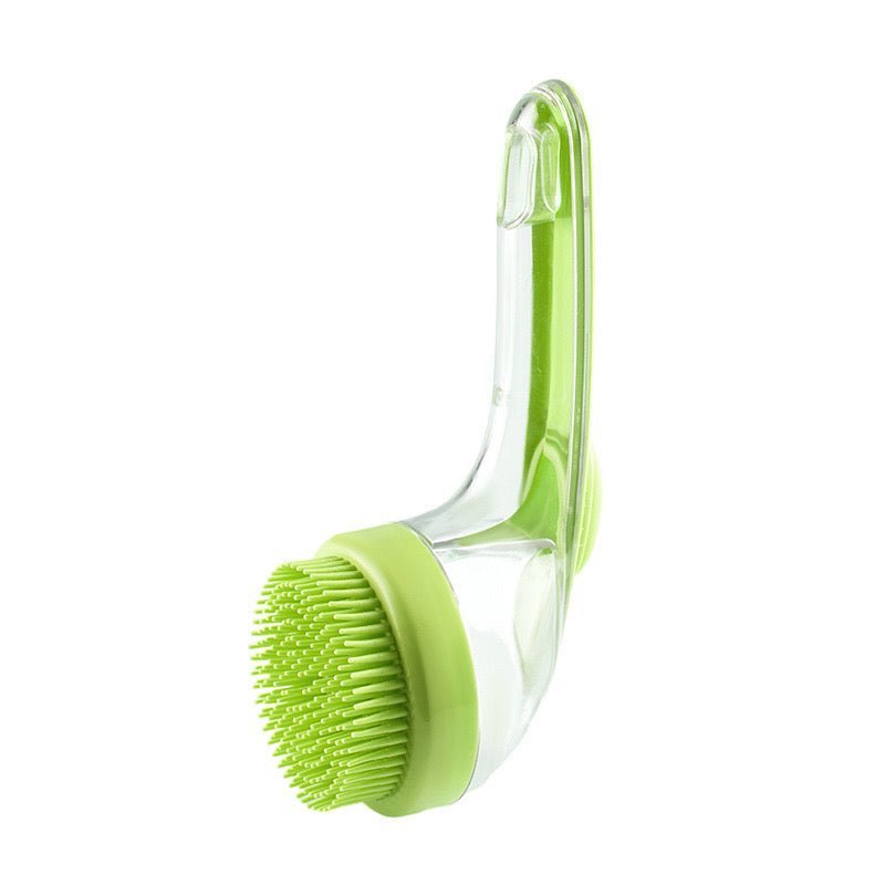Grooming Brush with Built-In Soap Dispenser