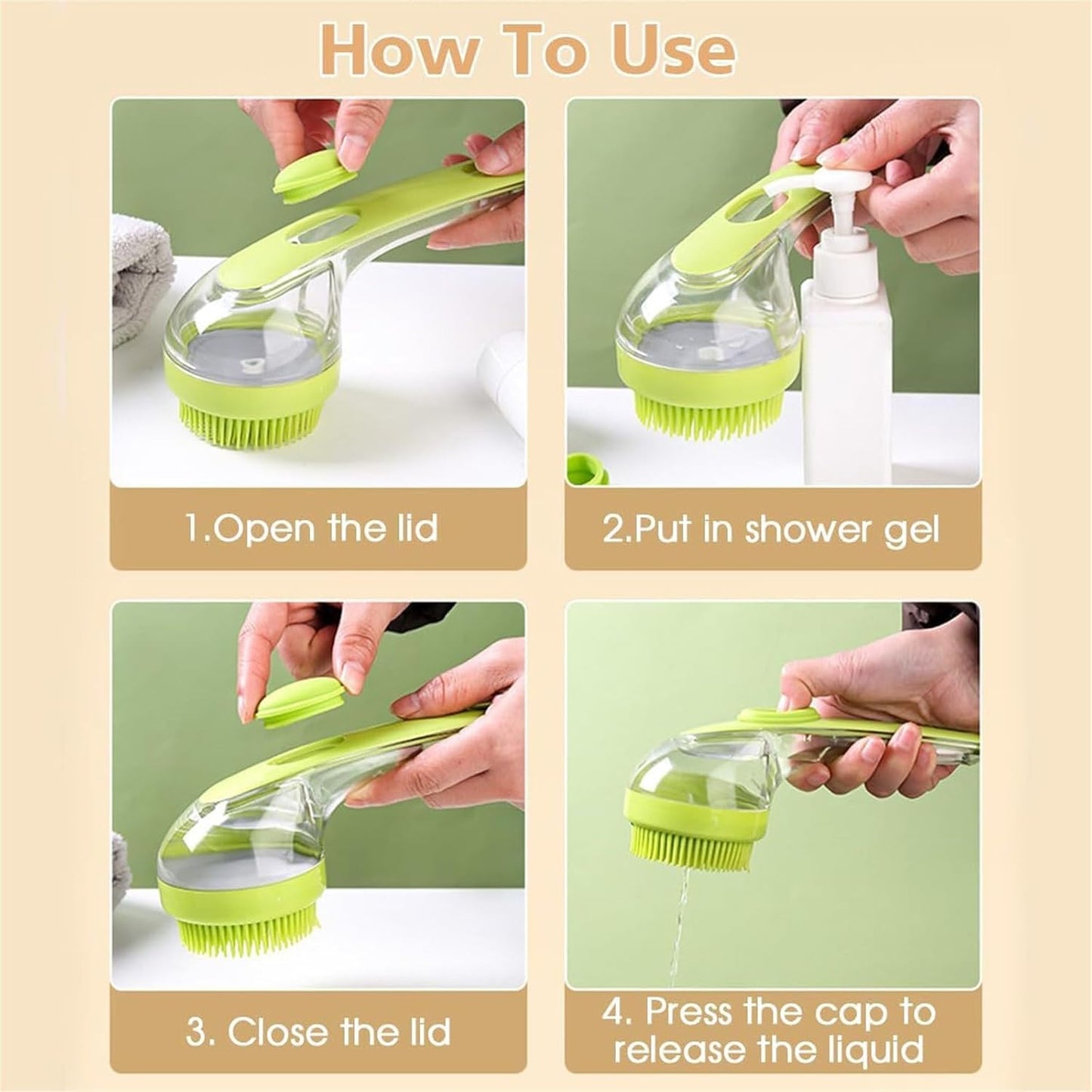 Grooming Brush with Built-In Soap Dispenser
