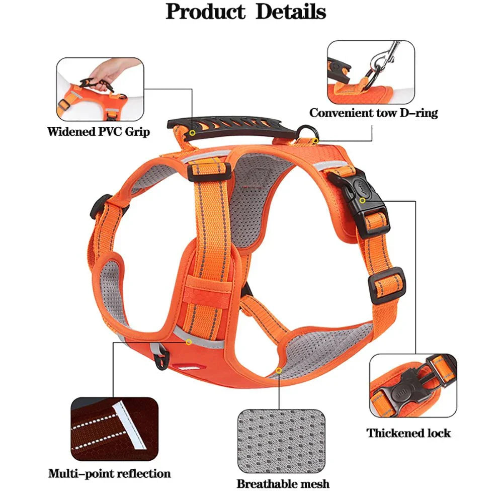 Reflective Dog Harness – Adjustable Nylon Harness for Walking