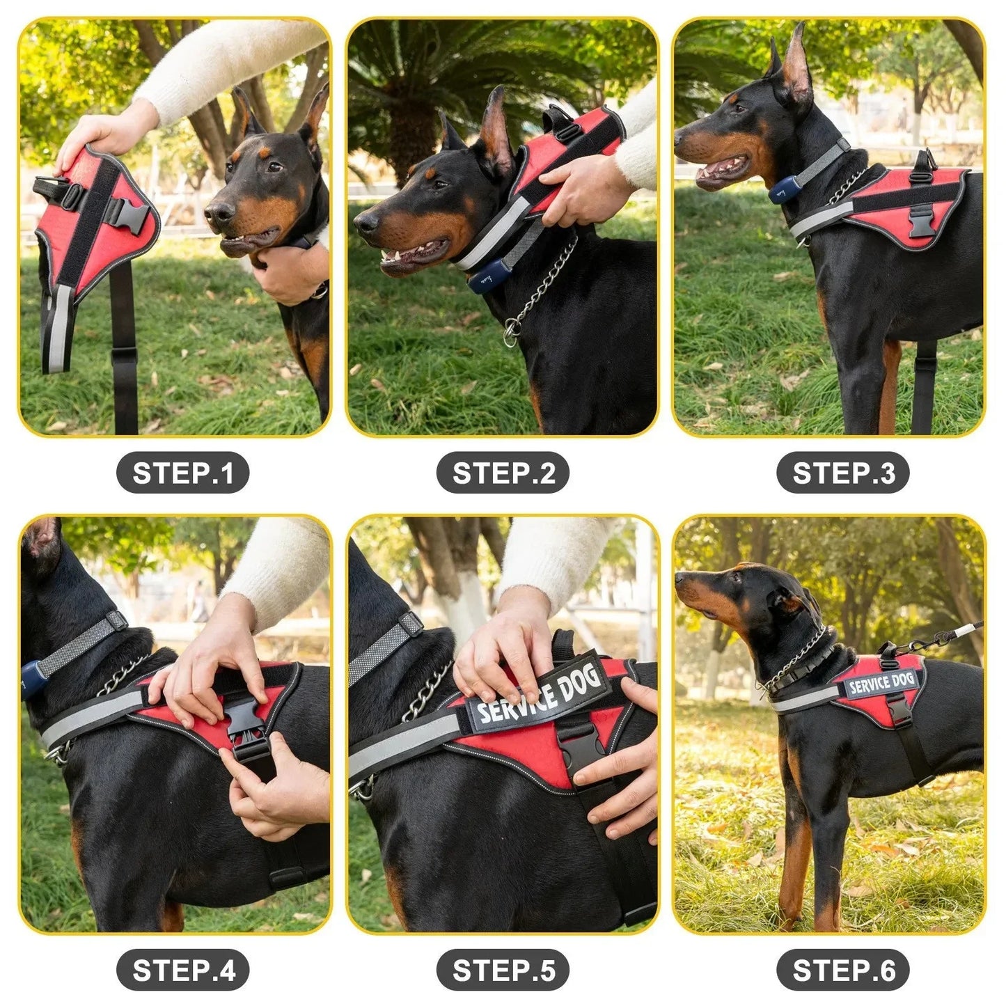 Reflective Adjustable Dog Harness – Strong Polyester for Walking