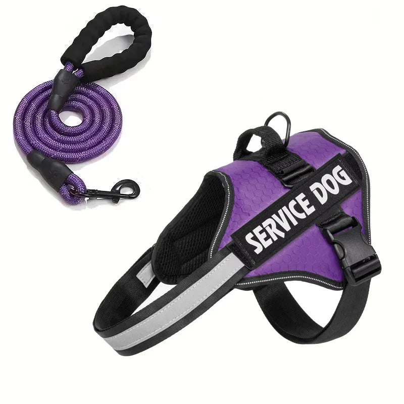 Reflective Adjustable Dog Harness – Strong Polyester for Walking