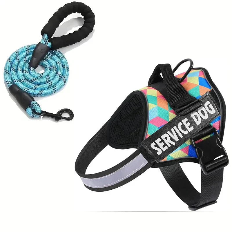 Reflective Adjustable Dog Harness – Strong Polyester for Walking