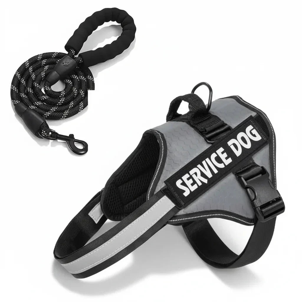 Reflective Adjustable Dog Harness – Strong Polyester for Walking
