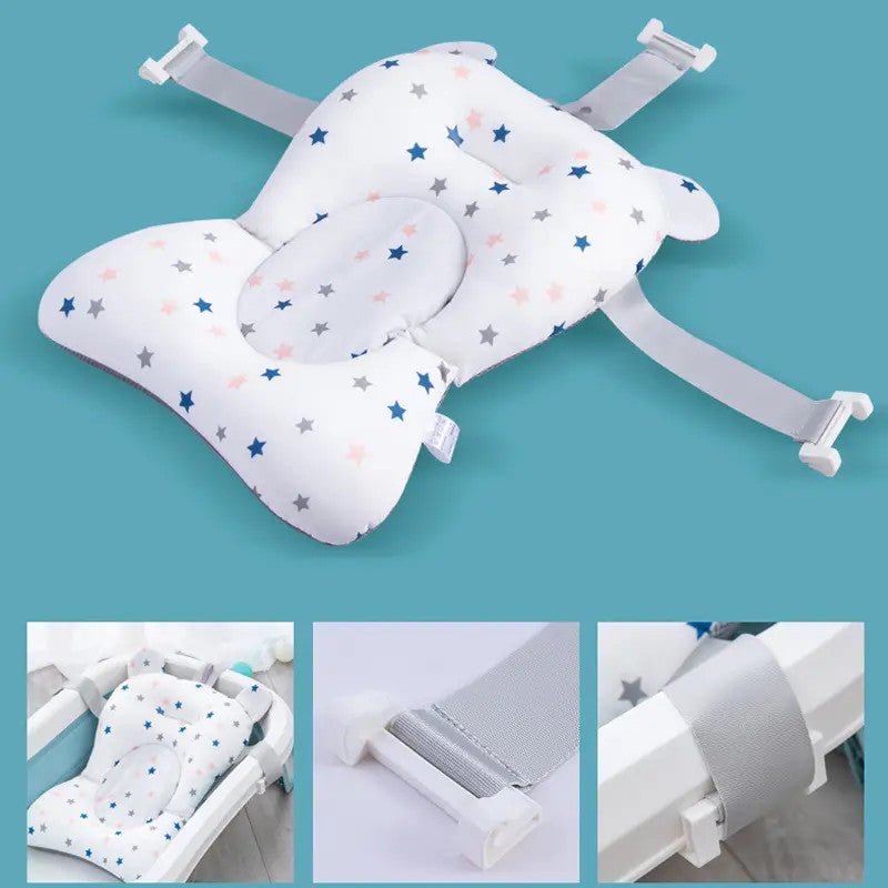 Non-Slip Bath Mat with 4 Buckles & Bath Tub