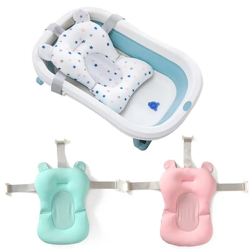 Non-Slip Bath Mat with 4 Buckles & Bath Tub