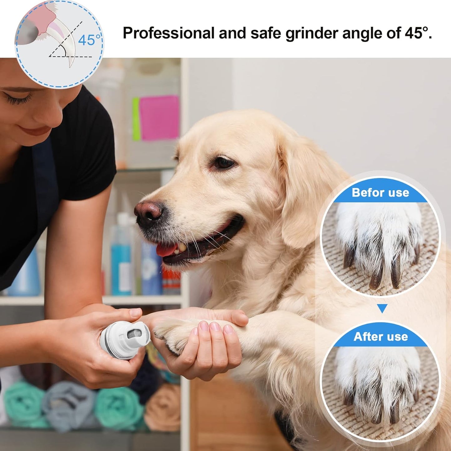 L&W BROS Rechargeable Nail Grinder Low-Noise