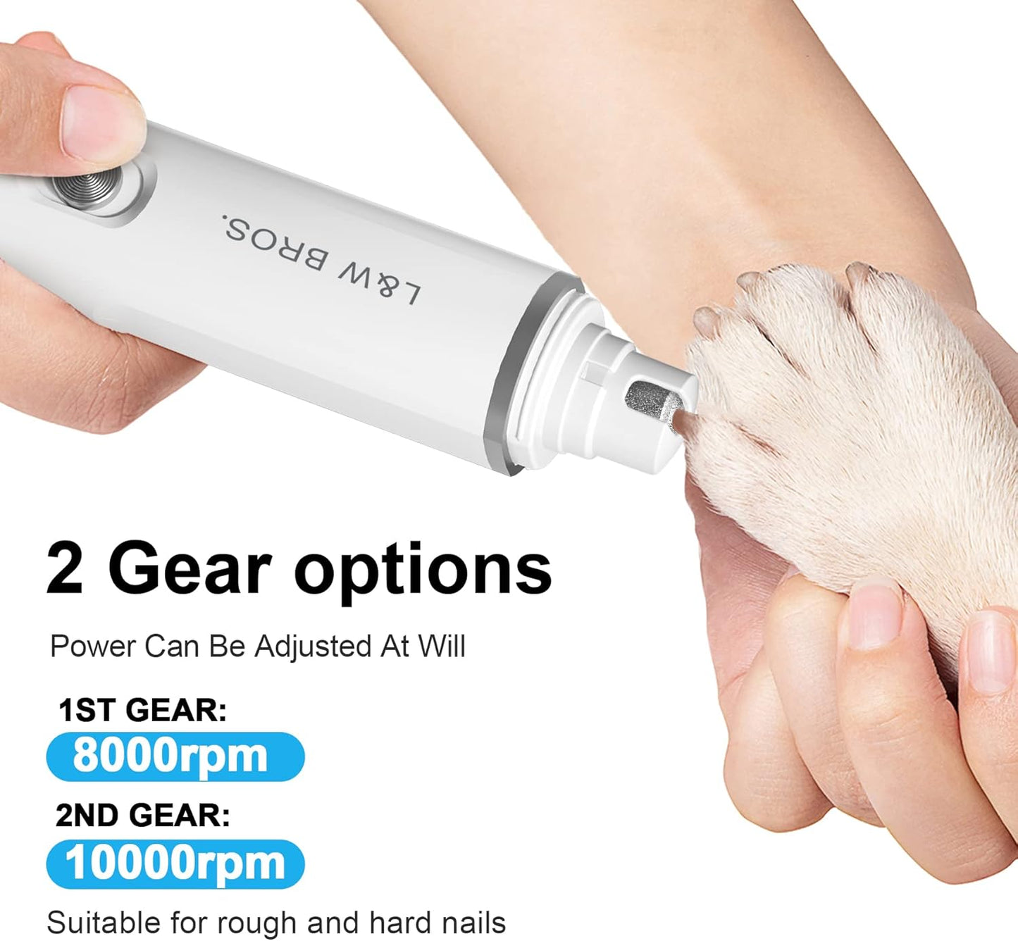 L&W BROS Rechargeable Nail Grinder Low-Noise
