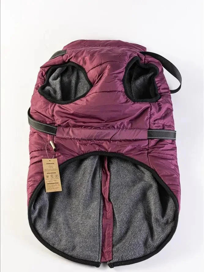 Warm Winter Coat for Dogs with Built-in Harness