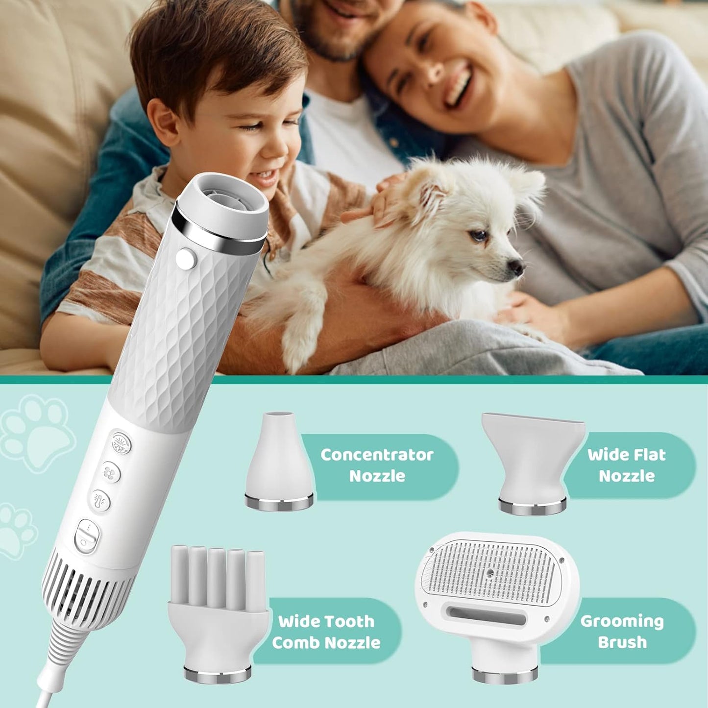 [Best Seller] L&W BROS 5 in 1 Pet Hair Dryer High-powered